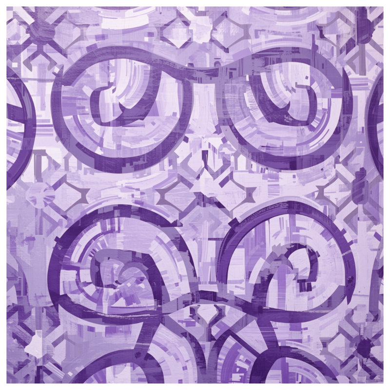 Couvre-lit matelassé mauve à motif géométrique tourbillonnant toutes tailles, Grand lit