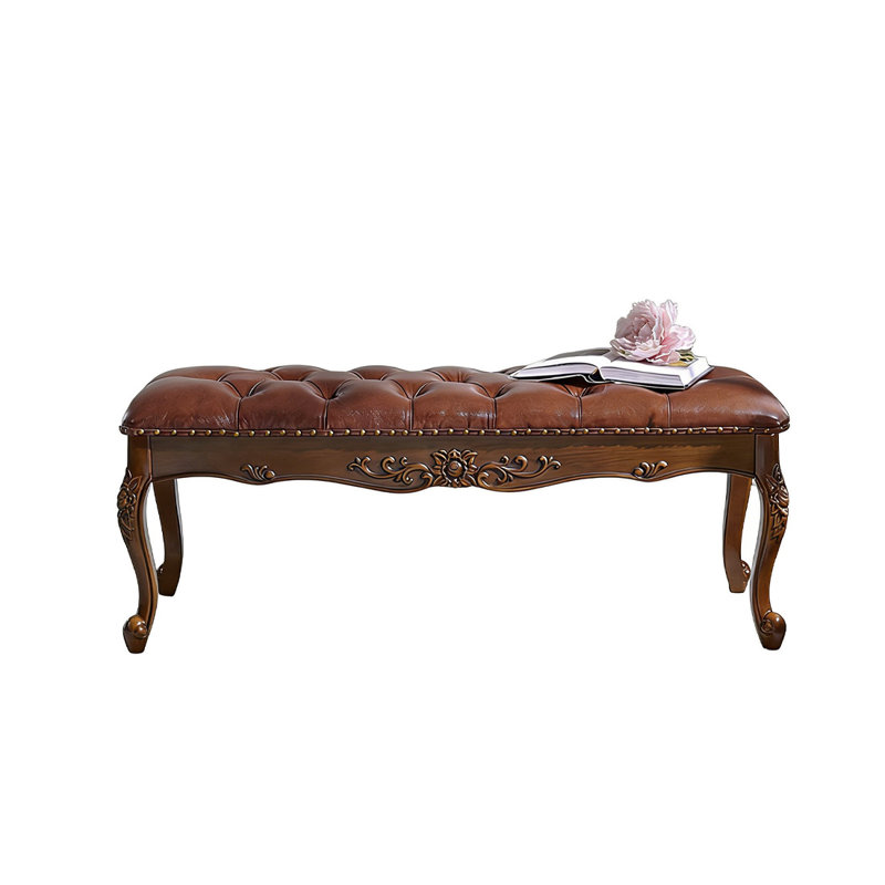 Banc rembourré en noyer, Noyer