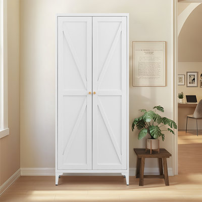 Versatile Kitchen Pantry Cabinet With Adjustable Shelving And Secure Magnetic Closure by Gracie Oaks