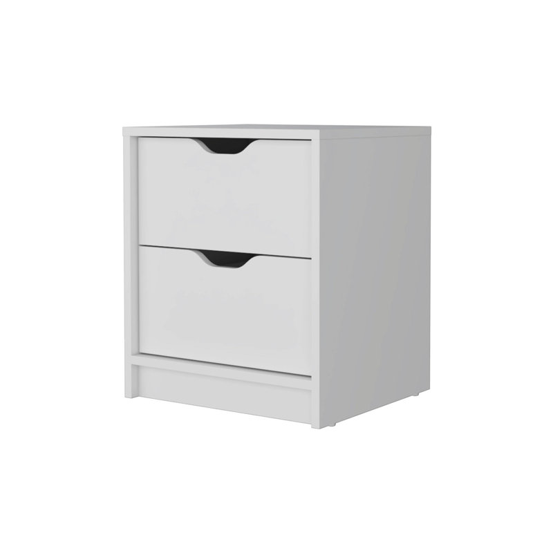 Table de chevet blanche 2 pour la chambre à coucher - Tiroirs coulissants lisses pour un rangement idéal