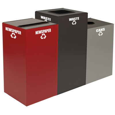 Geocube Steel Open Recycling Bin - 24 Gallons