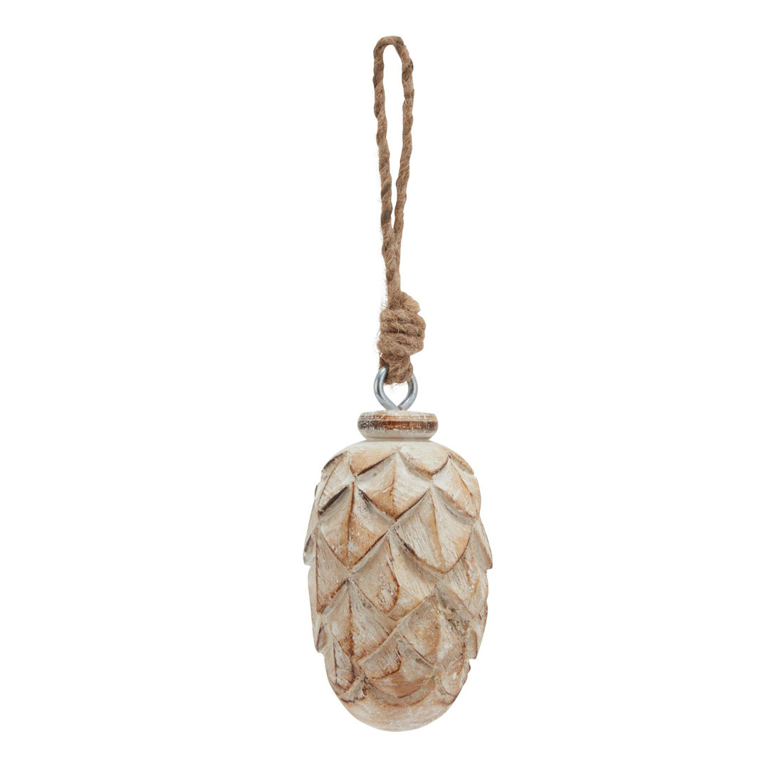 Handmade Pine Cone Wood Christmas Hanging Figurine Ornament