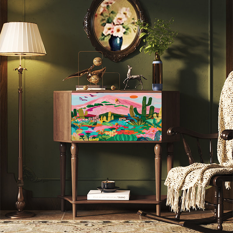 Armoire en bois de noyer avec tiroirs de rangement spacieux, Noyer