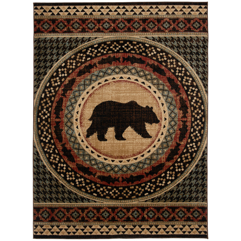 Tapis brun tissé à la machine Ila
