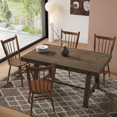 Ensemble de salle à manger Modern Farmhouse - Table en pin récupéré et chaises en bois d'hévéa - Rustic Industrial