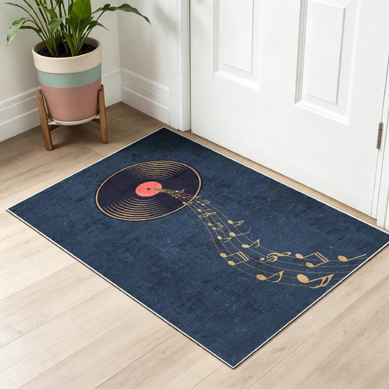 Tapis noir lavable à la machine