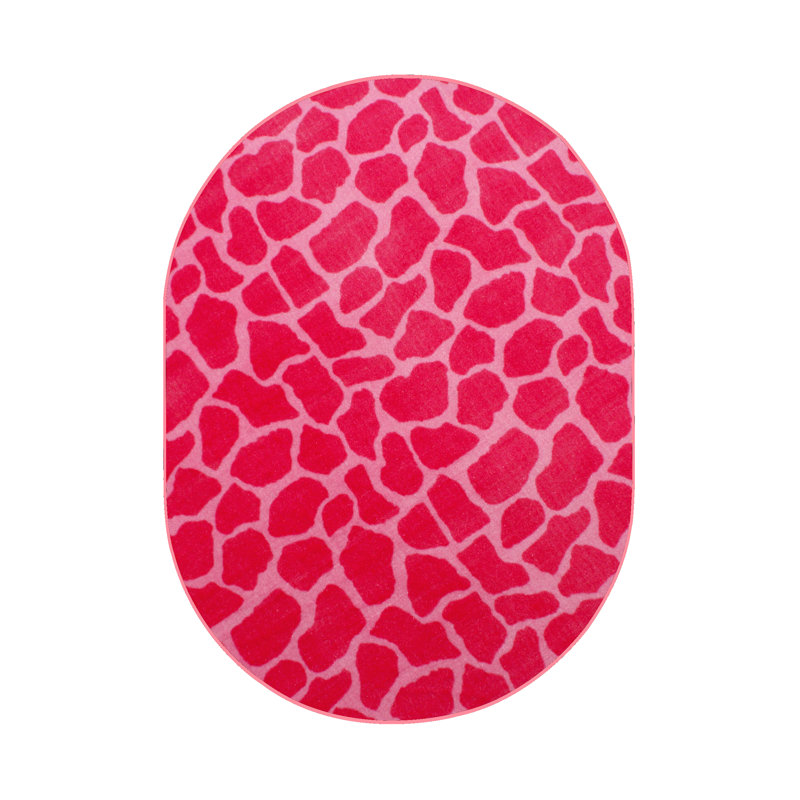 Tapis rouge à imprimé animal, Ovale 4 pi x 6 pi