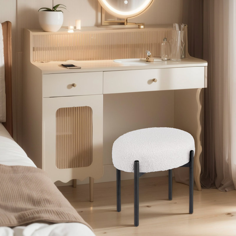 Tabouret d'appoint Jonuz Steel, Blanc