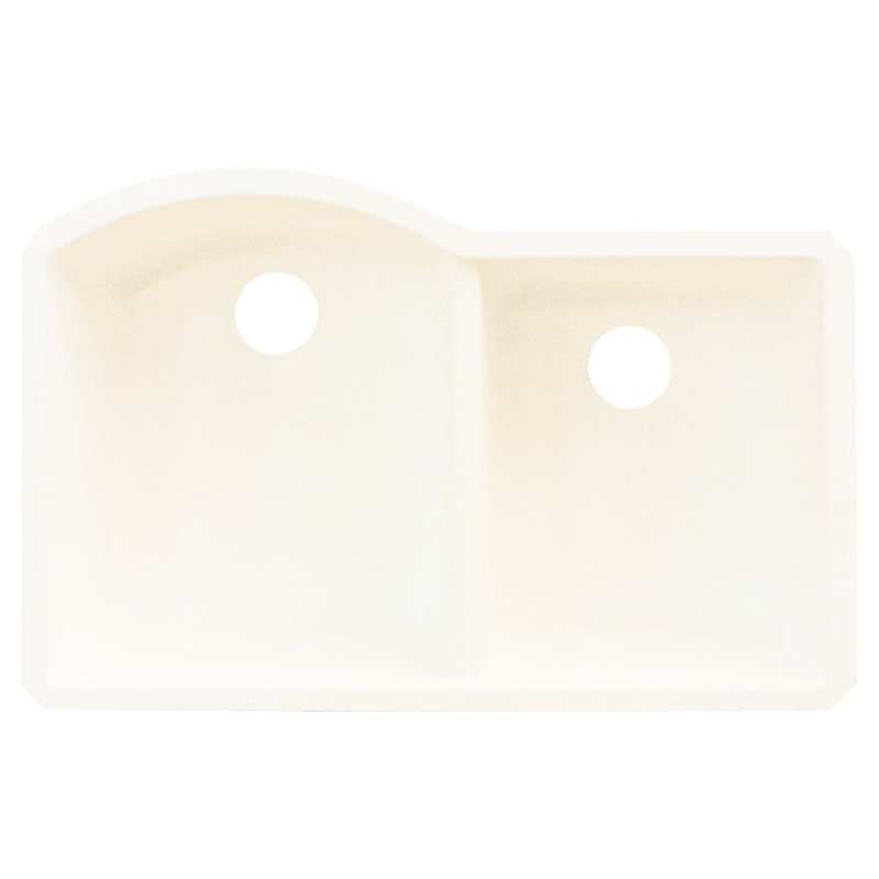 Aversa 31.75'' L Double Bowl Kitchen Sink, White