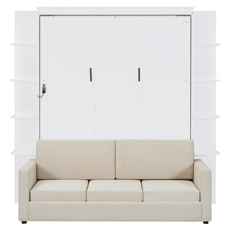 Lit escamotable avec lit tapissier Murphy, Blanc