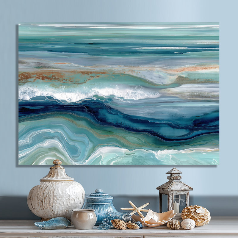 «Green River», art mural vert, impression sur toile, H 34 po x l 44 po, Toile tendue, Ne s’applique pas