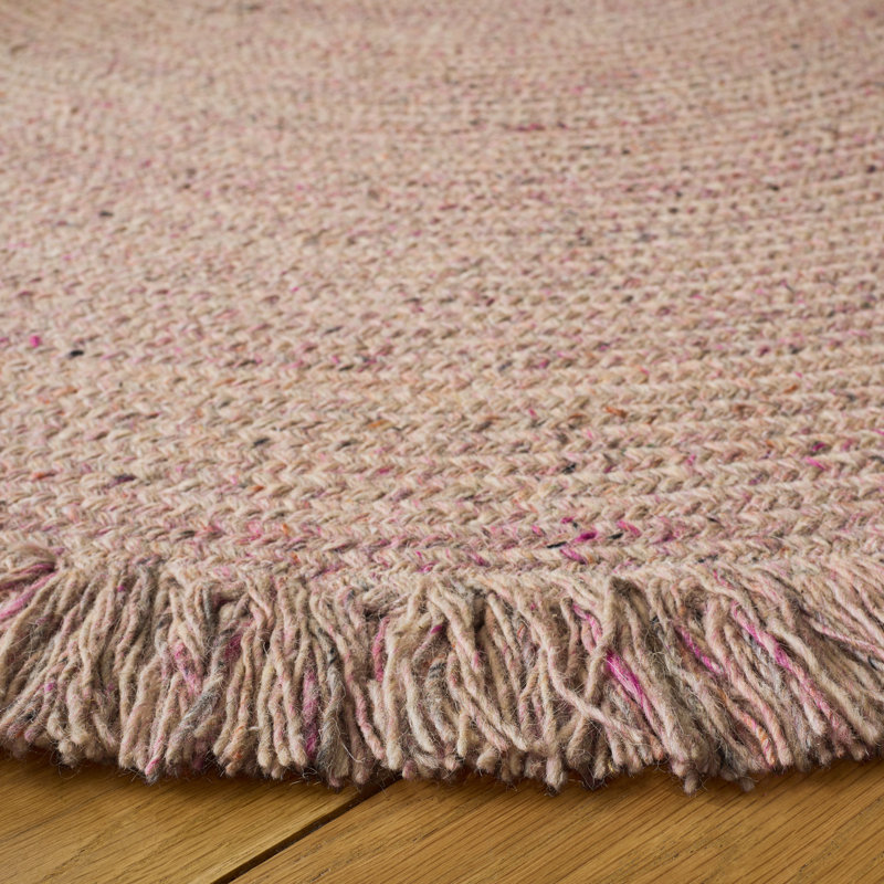 Braided Hand Woven No Pattern Indoor Rug, 5'-0" x 5'-0" Round