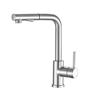 Brushed Nickel Kitchen Faucet With Pull Down Spray - Stainless Steel Construction, Tarnish, 360-Degree Rotation, Versatile Options, Easy To Install, 1.75 Gpm Flow In Steel, Corrosion , 11.2" Spout