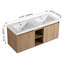 Meuble-lavabo mural 48 po avec lavabo double, charnière de porte à fermeture en douceur (ensemble KD)