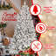 Arbre de Noël 4 pi avec 150 lumières UL et 21 pommes de pin naturelles - pointes en PVC enneigées, 366 pointes, structure à charnières, support en métal stable-1911660854-1911660847