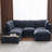 90" U-Shaped Sectional Sofa Modular Sofa Couch With A Movable Ottoman , A Coffee Table With Hidden Charging Devices For Living Room-1410497900