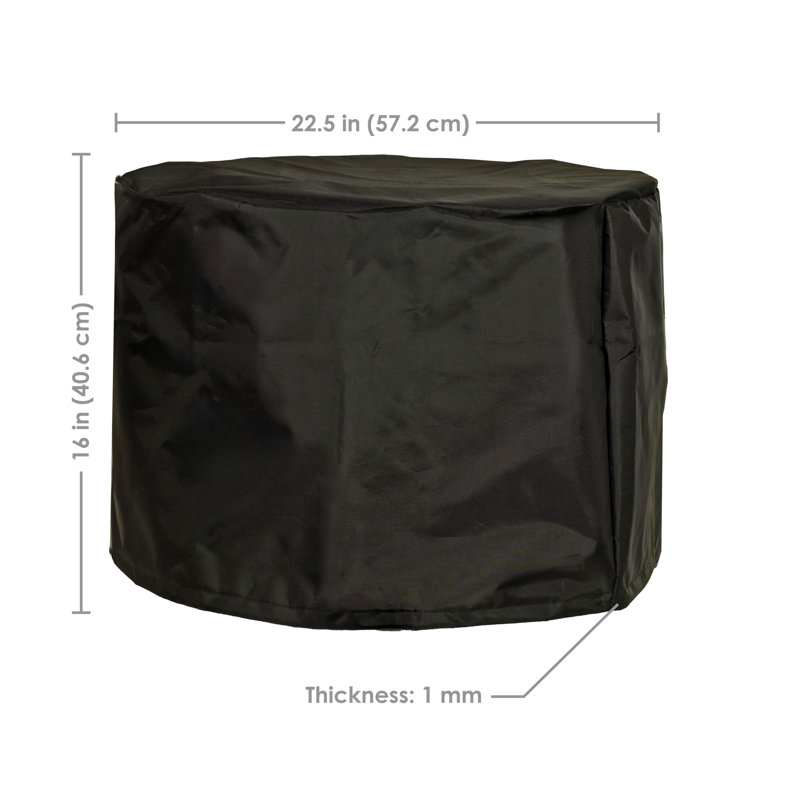Black 22.5" Round Oxford Cloth Fire Pit Cover with PVC Liner