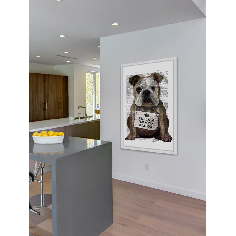 « étreinte a bouledogue », reproduction d’art encadrée, H 45 po x l 30 po