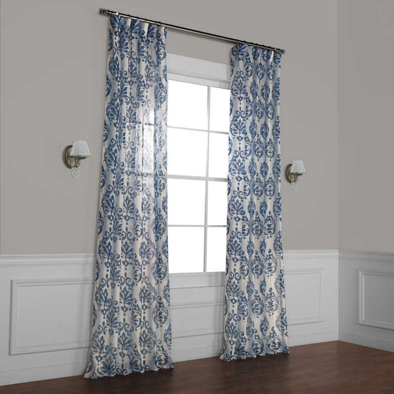 Bohon Printed Sheer Curtains - Single Panel Drapes (1 Panel), 50" W x 96" L
