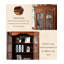 Vitrine avec tiroir en bois d'hévéa massif traditionnel-1745261210