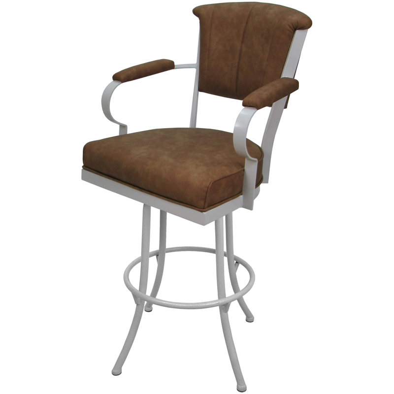 Tabouret pivotant en métal Bethel, Blanc