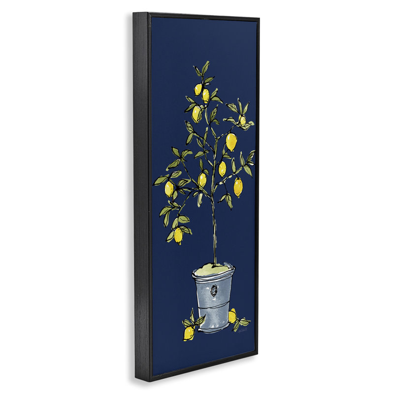 «Citron Lemon Plant», art de la giclée encadrée par Anne Tavoletti, Giclée encadrée noir minuit, H 24 po x l 10 po