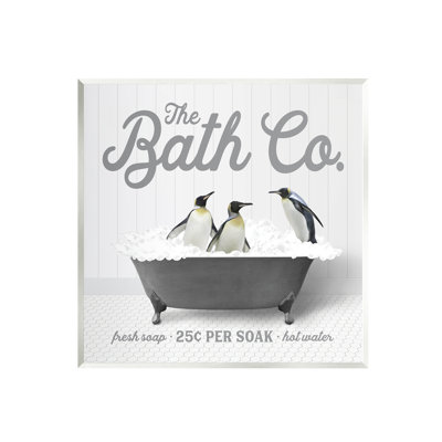«Bubble Bath Penguins On MDF» par impression à lettres et doublée