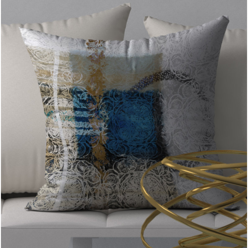 Abstract Reversible Throw Pillow, 24" x 24"