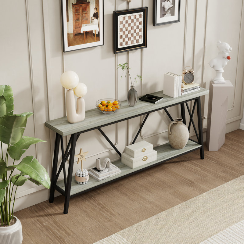 Extra Long Console Entryway Table,Sofa Table, Gray