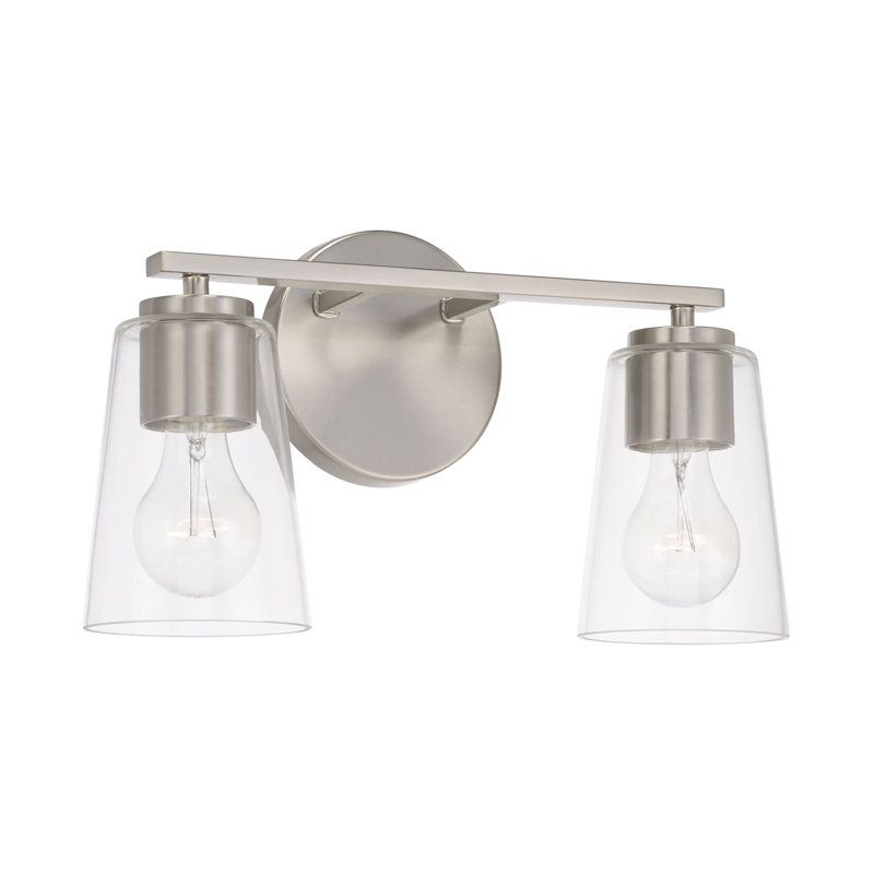 2 - Light Dimmable Vanity Light, Brushed Nickel