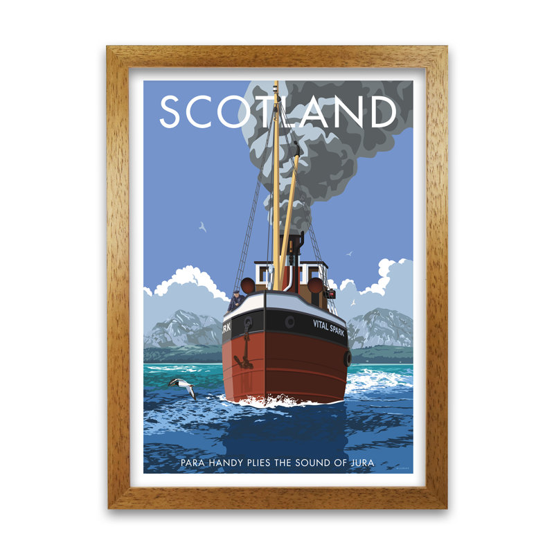 Scotland Para Handy by Stephen Millership - Print, Oak, 84.1 cm H x 59.4 cm W x 5 cm D
