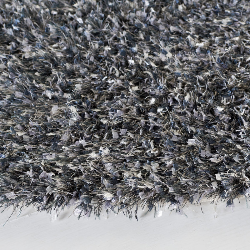 Delane Handmade Tufted Charcoal Area Rug, Round 7'