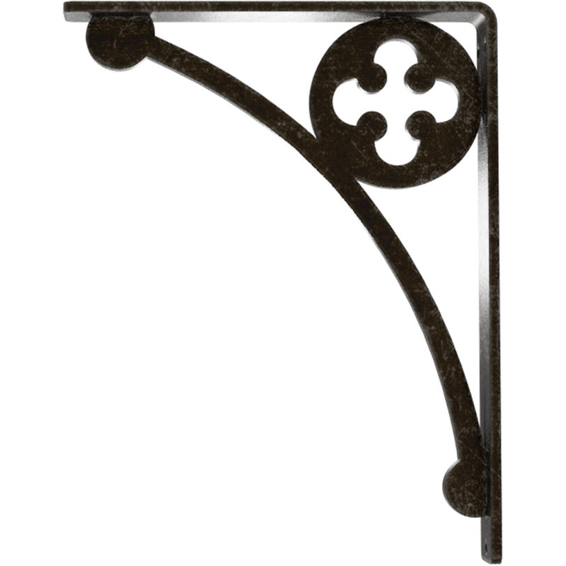 Support en fer forgé Crawley, Argenté antique chaleureux, H 10 po x l 1,5 po x P 7,5 po