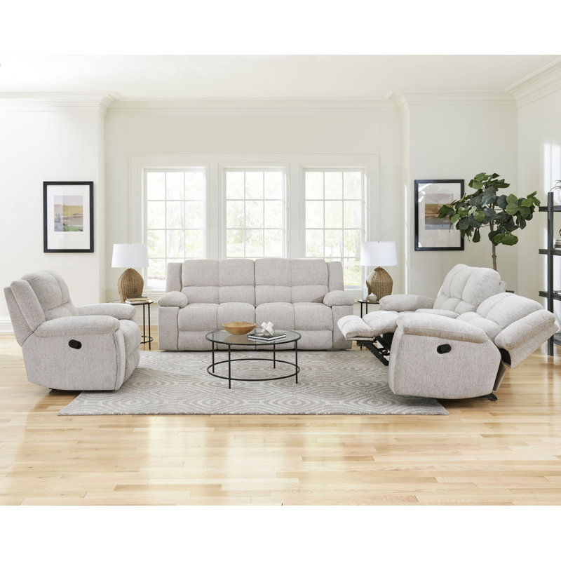 Canapé inclinable manuel à accoudoirs coussinés 90 po Kendall, Beige
