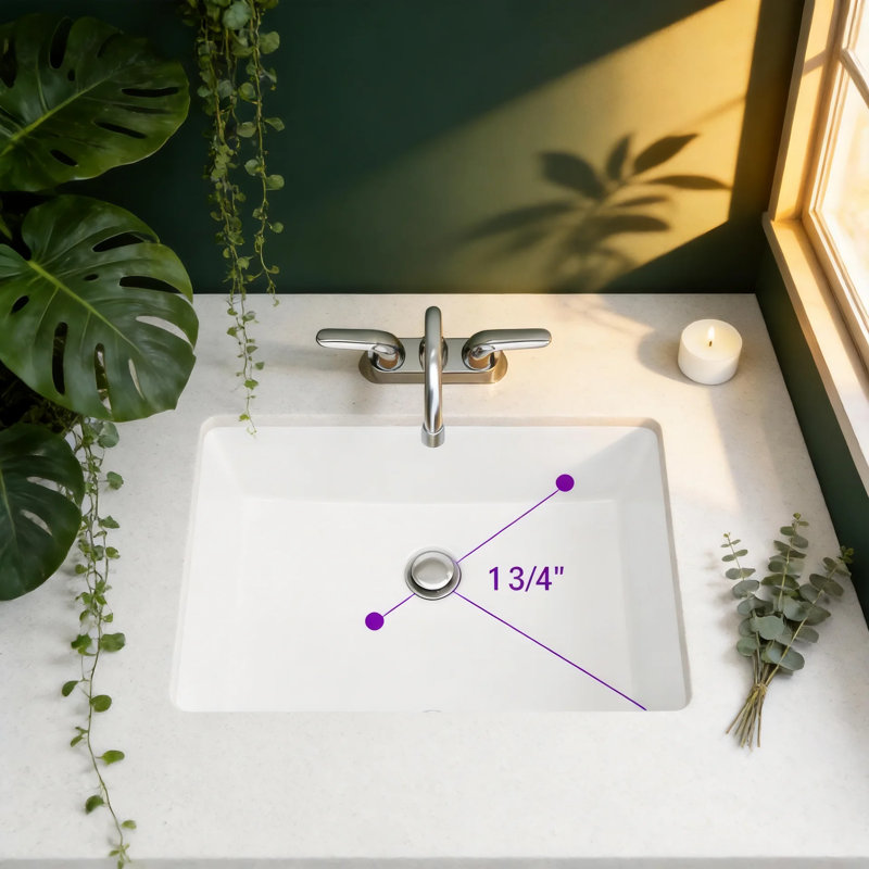 21" x 13" White Ceramic Rectangular Undermount Bathroom Sink with Overflow, 1.75" Drain, for Modern Bathrooms