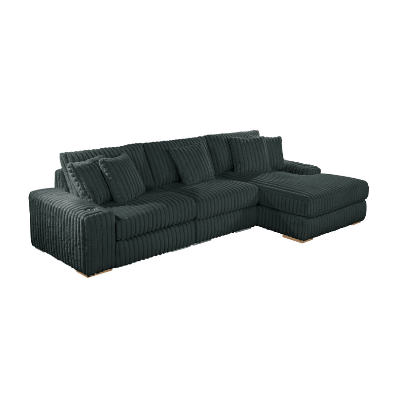 Canapé modulaire réversible à rayures Puffy, Gris