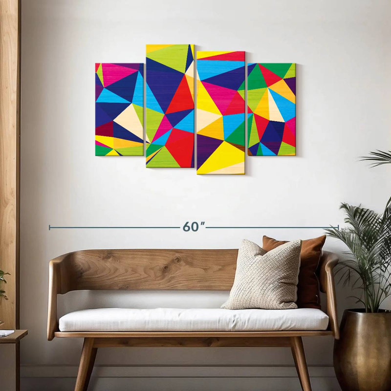 Avery V abstrait géométrique sans soudure, H 27 po x l 43 po