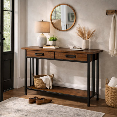 Kai Ironcraft Solid + Manufactured Wood Console Sofa Table