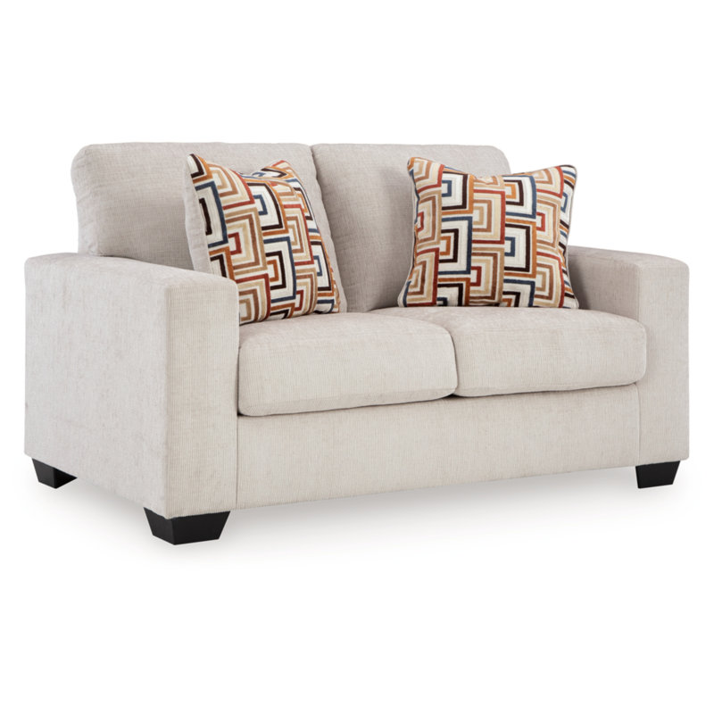 Kleban Binette Loveseat, White Polyester