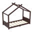 Lit pour la maison à plancher simple espresso, structure en bois aggloméré de pin, sans sommier