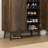 24 Pair Shoe Storage Cabinet With 2 Fluted Doors,adjustable Shelves,-2013306793