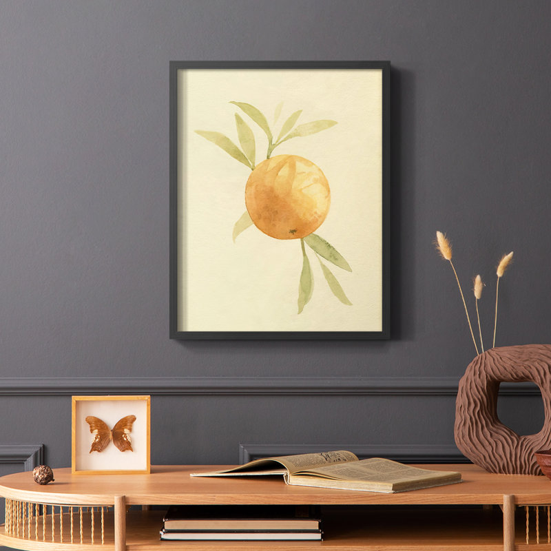 «Dappled Oranges I», reproduction encadrée - bois massif, H 20 po x l 16 po, Noir