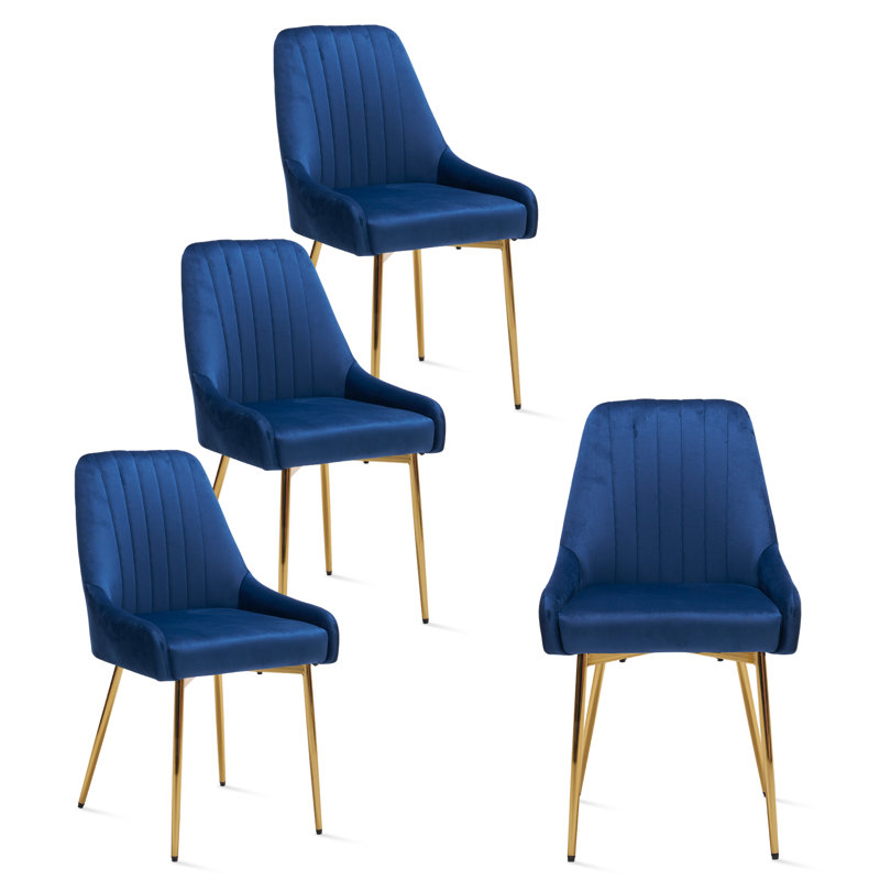 Maulsby Tufted Velvet Dining Chair, Navy