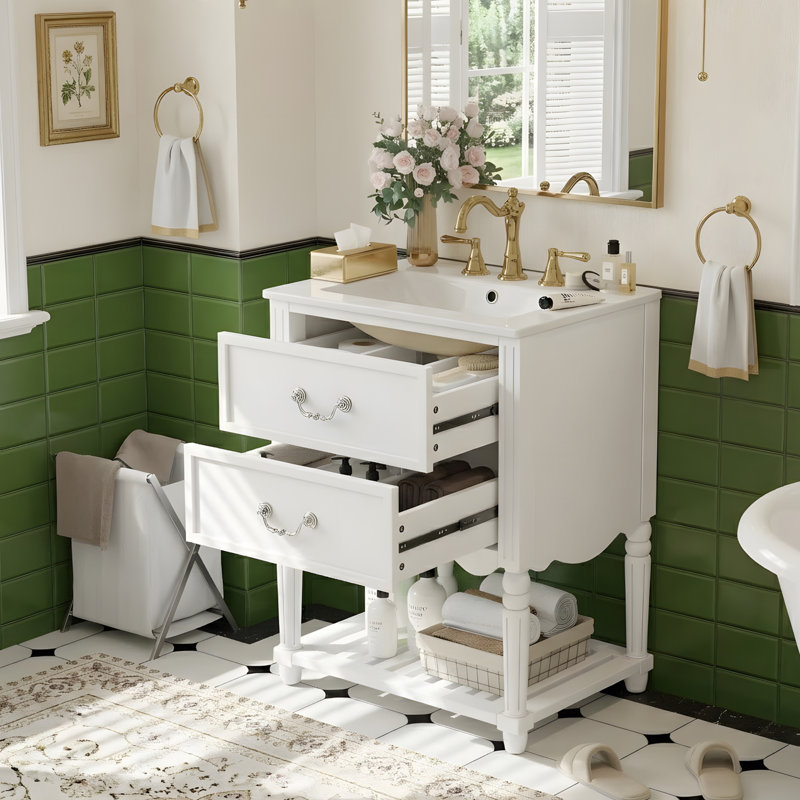 Meuble-lavabo rétro, White