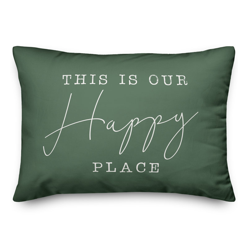 Happy Place 17 Outdoor Rectangular Pillow Cover & Insert, Green