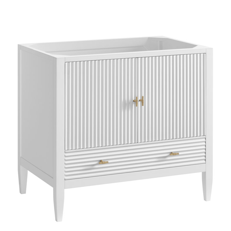 Myrrin 36'' W Single Vanity, Carrara White, Bright White, 8" Widespread