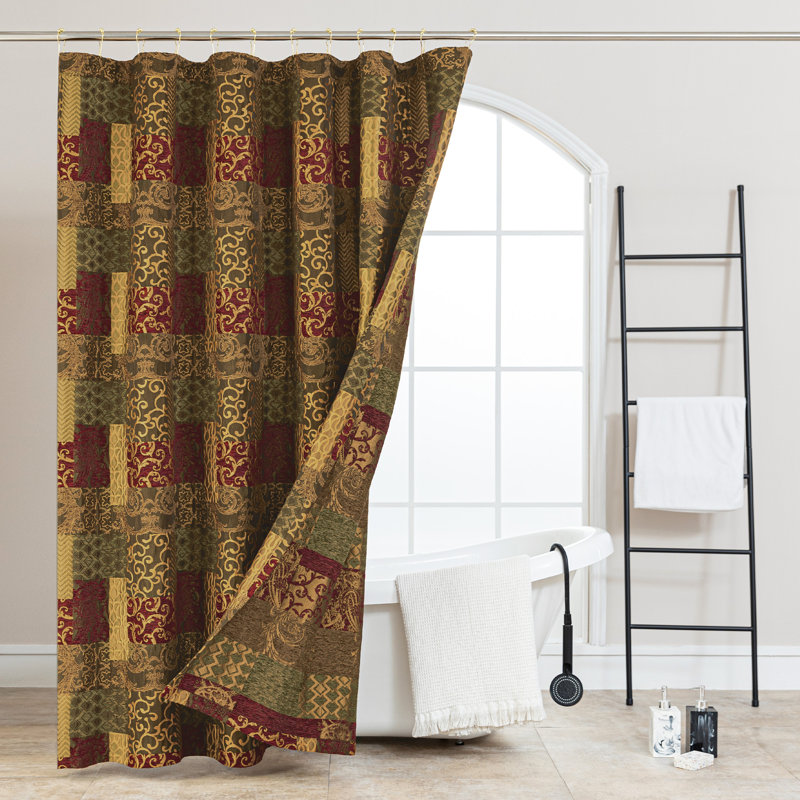 Rideau de douche Patchwork, rideau de douche imperméable classique pour salle de bain l 72 po x L 72 po