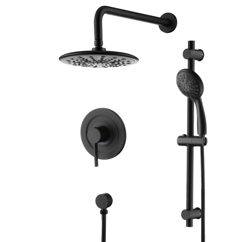 Système de douche complet pour salle de bain avec douche à jet 3 réglages, robinet de douche avec barre de glissement Summerain