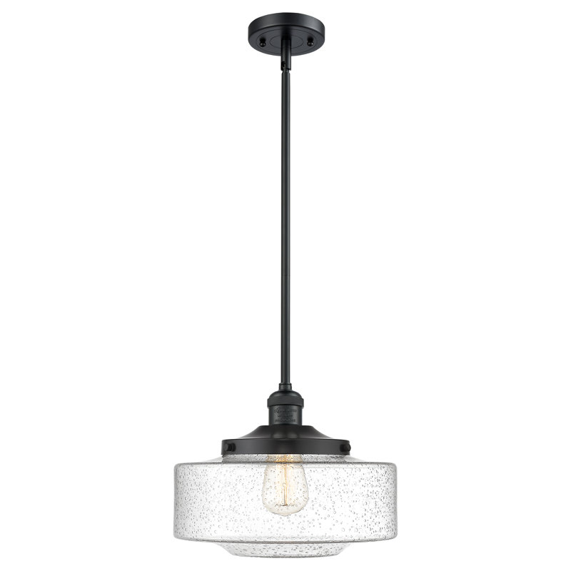 Mini-luminaire suspendu à tige lumineuse 12 po Franklin Restoration - Lainee - ampoule non incluse - finition bronze frotté