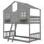 Lit superposé simple au-dessus d'un lit simple en bois de pin de style moderne pour la chambre des enfants